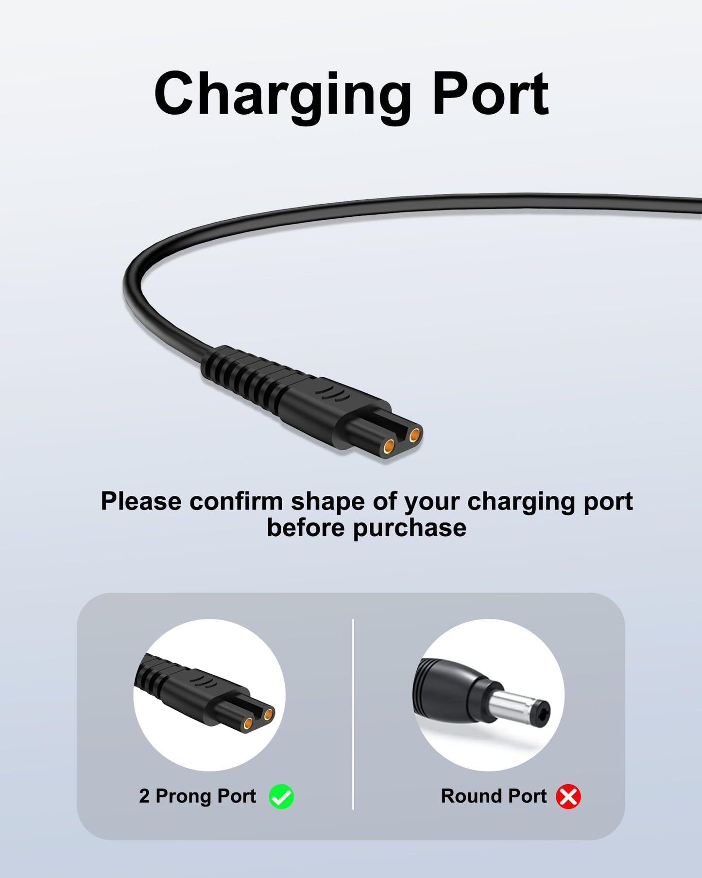 Charger for Bissell Pet Hair Eraser Charger, Charging Cord for Bissell 2390A 2390 23903 2284W 2284 Cordless Handheld Vacuum, Replacement for Power Cord P/N 1614206