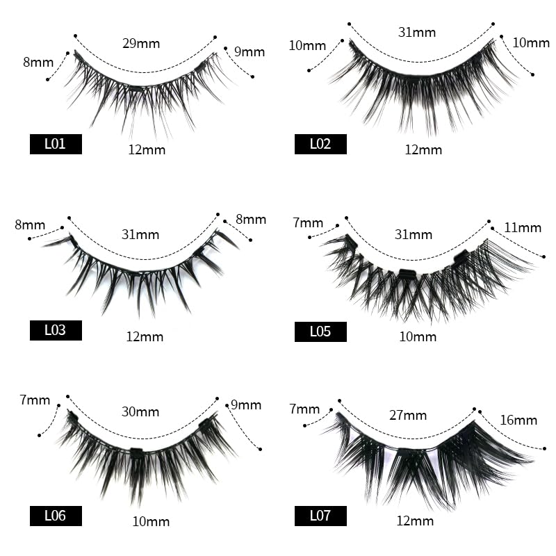 Magnetic Eyelashes Kit - Natural Look, Reusable & Portable | Easy to Apply Wispy Fluffy Lashes
