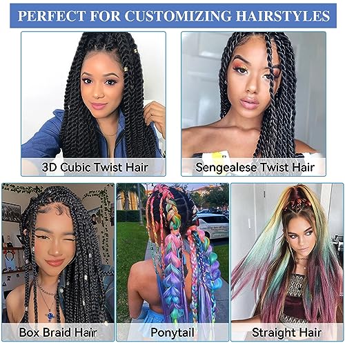 HAIRCUBE 24 Inch Ombre Rainbow Braiding Hair Extensions - 3 Packs