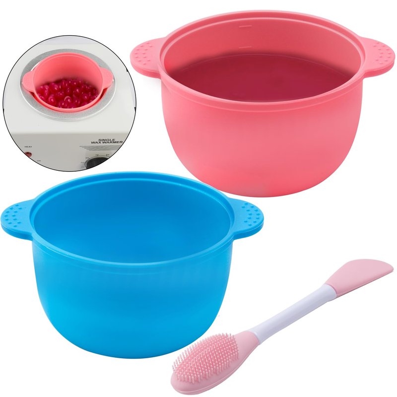 Silicone Wax Warmer Liner with Spatula, 16.9 oz Melting Pot for Hair Removal on Arms, Legs, Face and Body - 2Pcs Set
