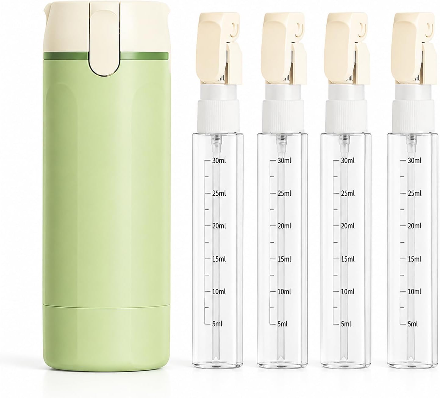 Travel Size Bottles - 4 Pack 30ML Leak Proof Dispenser Set | Refillable Toiletry Containers in Green