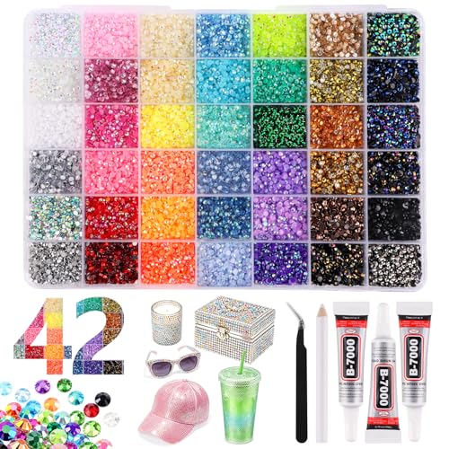 Lorvain 32000Pcs Bedazzling Kit with 42 Colors 3mm Rhinestones