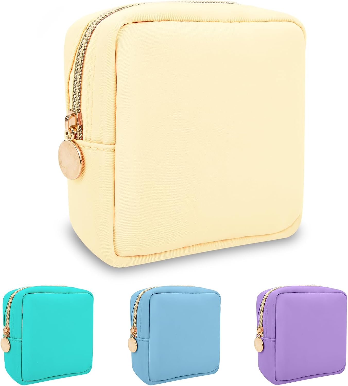 Floral Makeup Bag - Cute Pink Nylon Zipper Pouch for Travel | Waterproof Cosmetic Organizer for Women