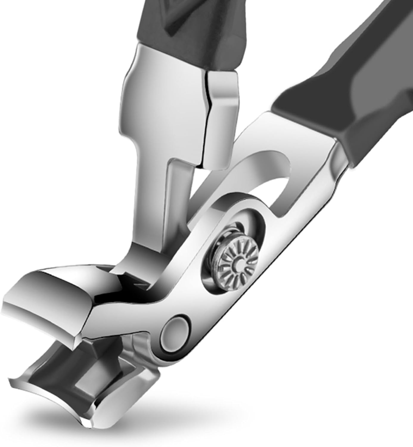 Long Handle Toenail Clippers - Ergonomic Design for Thick Nails | 15mm Wide Jaw Opening, Curved Blade