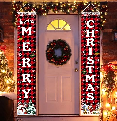 Merry Christmas Banner - Festive Welcome Sign for Indoor & Outdoor Decor