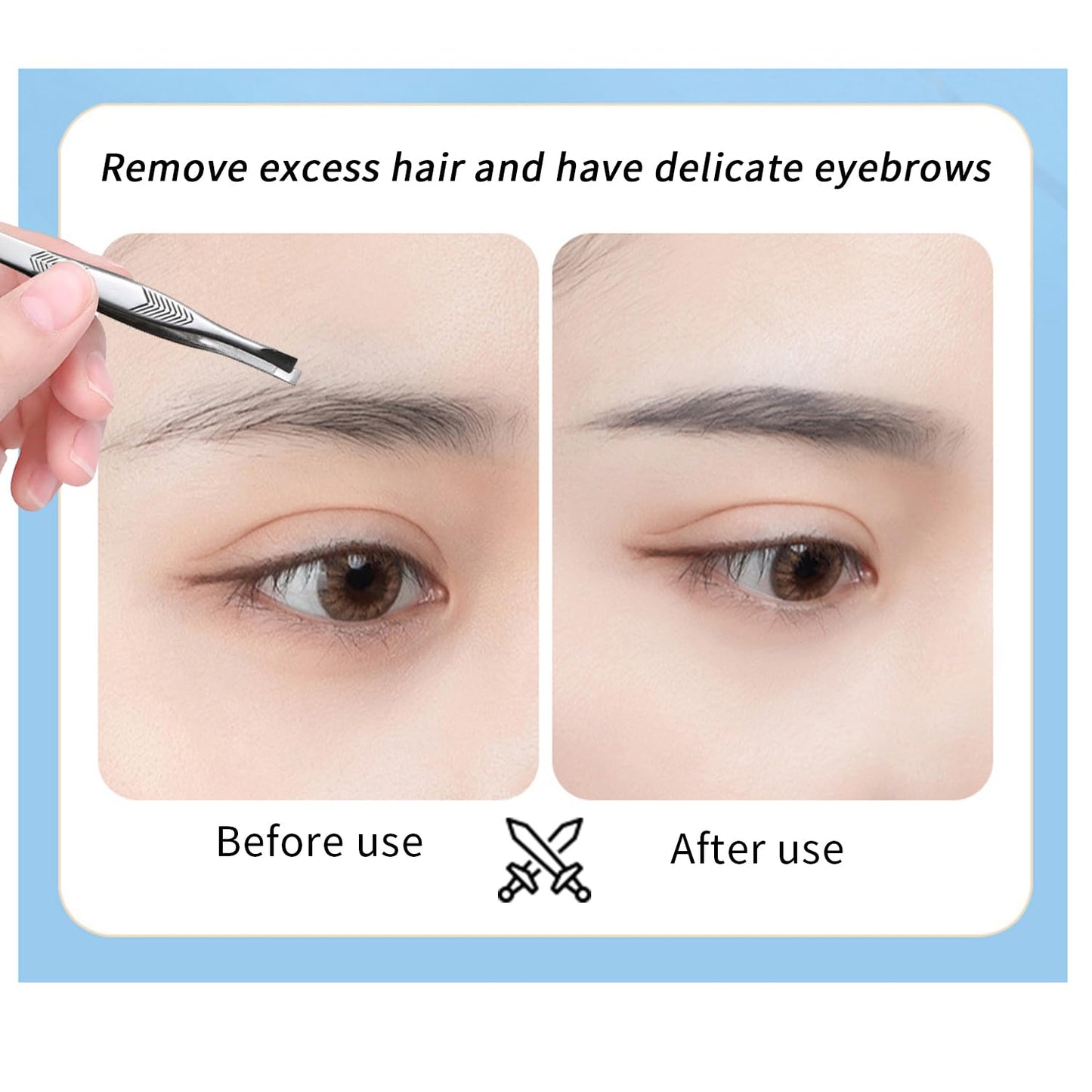 Tweezers for Women Facial Hair,High Precision Stainless Steel Tweezerman Tweezers for Eyebrows Facial Hair, Splinter and Ingrown Hair Removal,2 Count