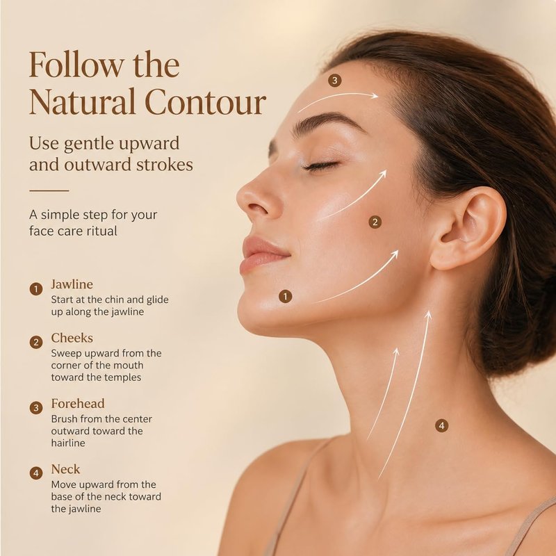 Aeki Lymphatic Contour Face Brush - Lymphatic Drainage Massager for Chin & Jawline Sculpting | Gentle Beauty Tool for All Skin Types