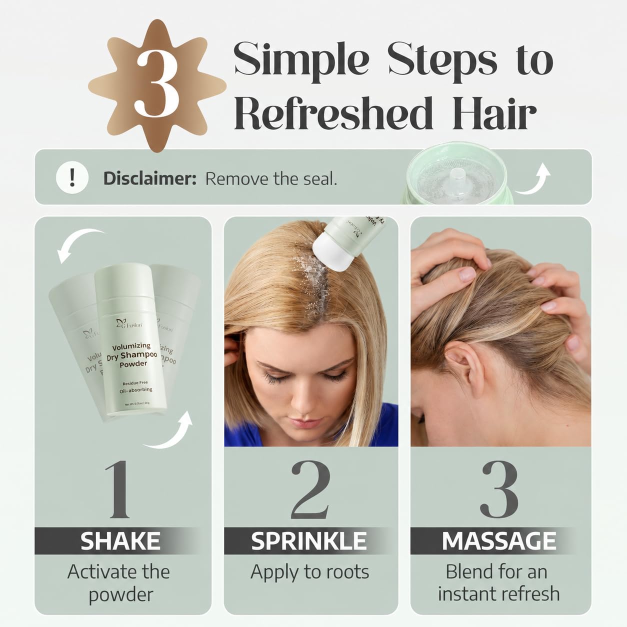 Volumizing Dry Shampoo Powder - Refreshes Hair, Absorbs Oil & Boosts Volume | Travel Size Non-Aerosol Formula