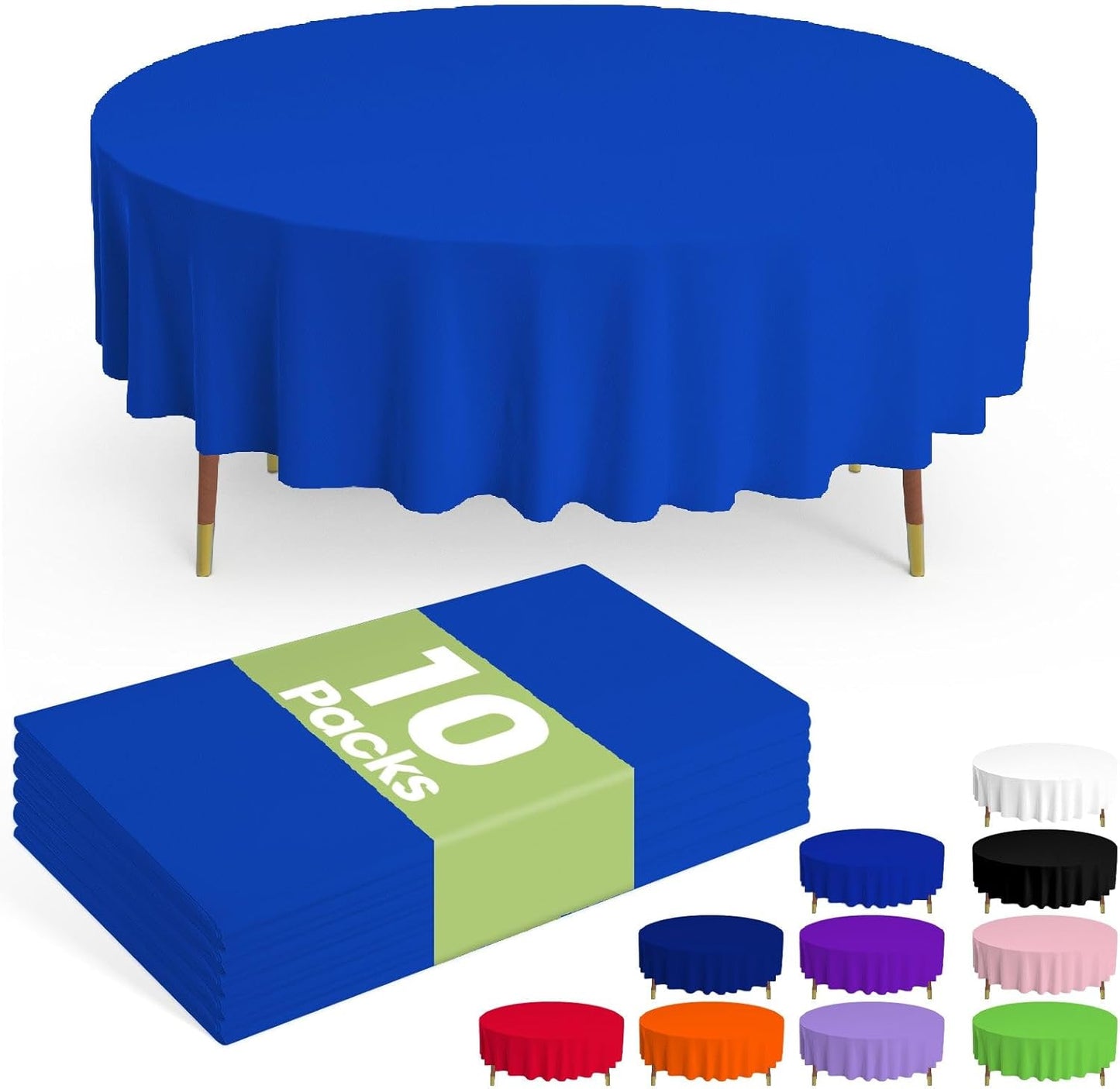 Plastic Table Cloths - 10 Pack Disposable 54 x 108 Inch for Parties, Picnics & Weddings | Rectangle White