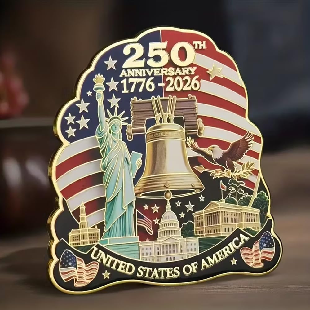 Statue of Liberty Refrigerator Sticker - 250th Anniversary American Flag Decal | Independence Day Decor