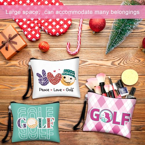 Skylety Golf Cosmetic Bags - 9 Piece Canvas Makeup Pouch Set for Women
