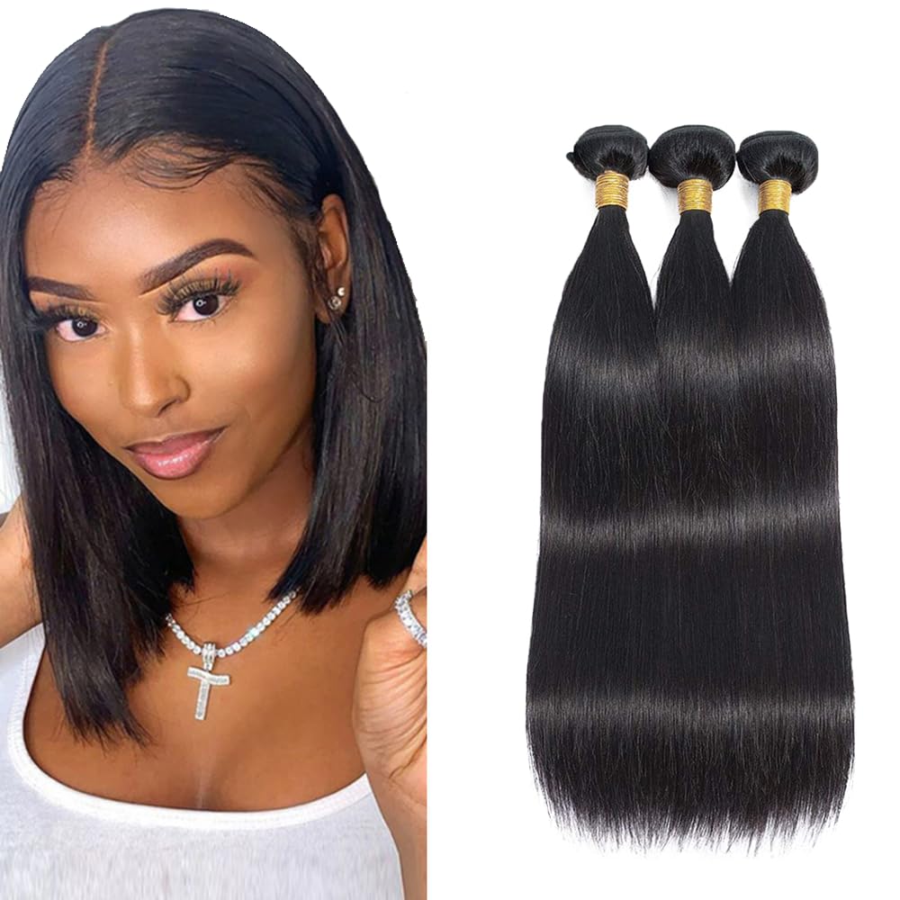 Straight Bundles Human Hair Black Human Hair Bundles Straight Color 1B Bundle Unprocessed Natural Black Bundle 150g 12 14 16 Inch
