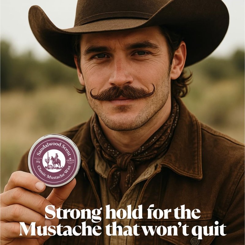 G.B.S Gents Strong Hold Sandalwood Mustache Wax, Easy Application, Restyleable, long lasting hold