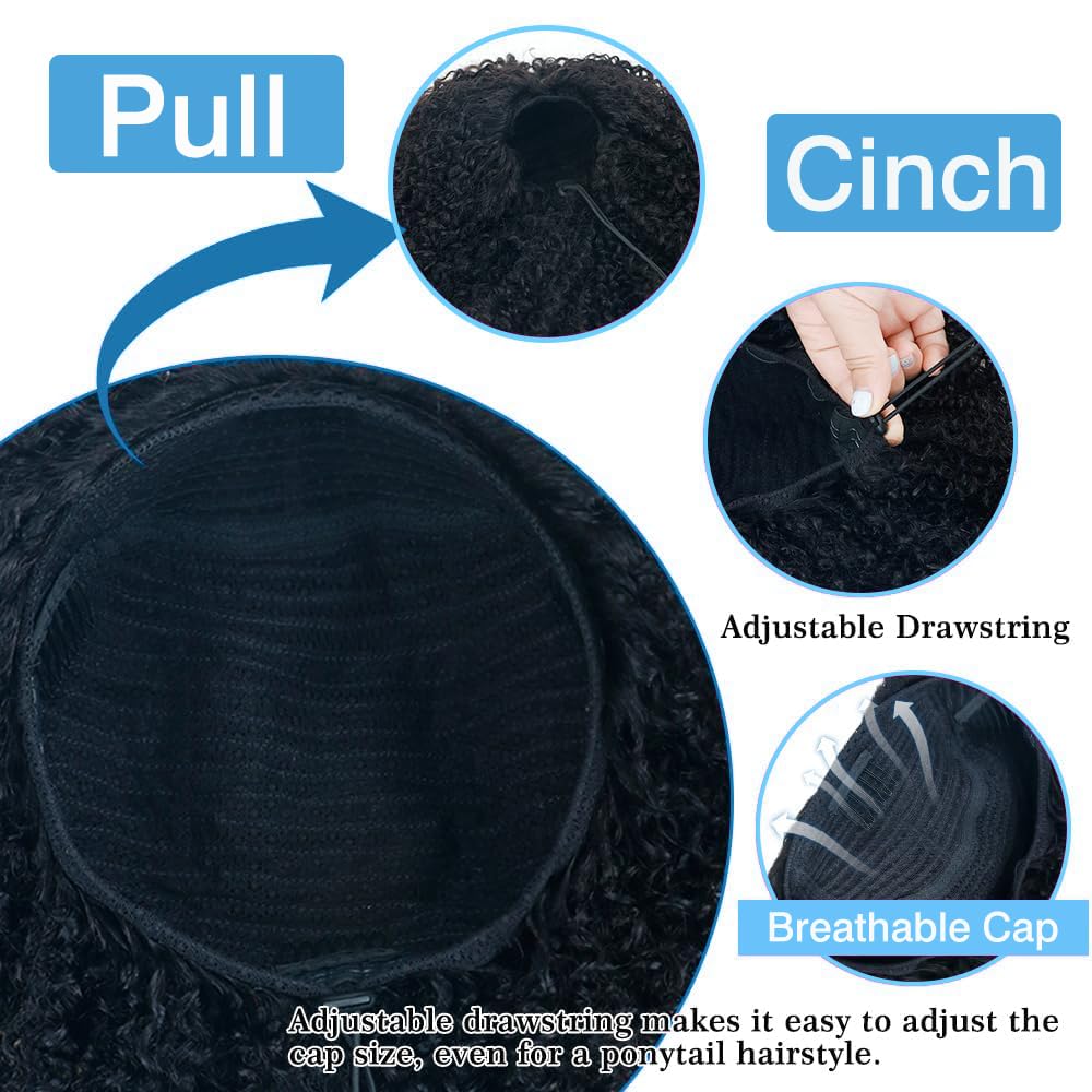 GARAXIS 250% Density Curly Half Wig - Human Hair Seamless Flip Over | 18 Inch Glueless Headband Wig for Easy Wear