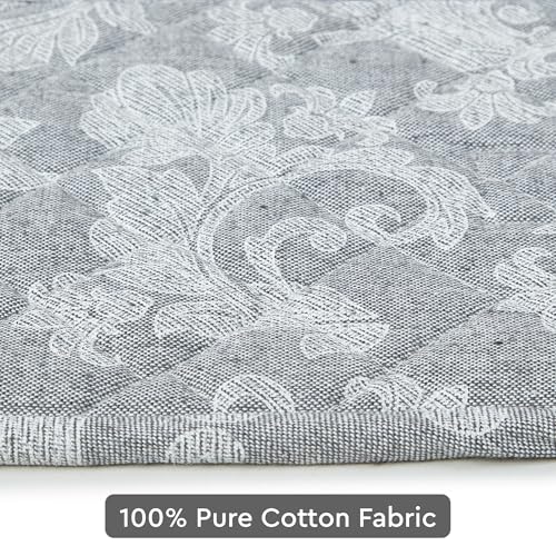 Encasa XO Heat-Resistant Quilted Pot Holders - Set of 2, 8"x8" Grey