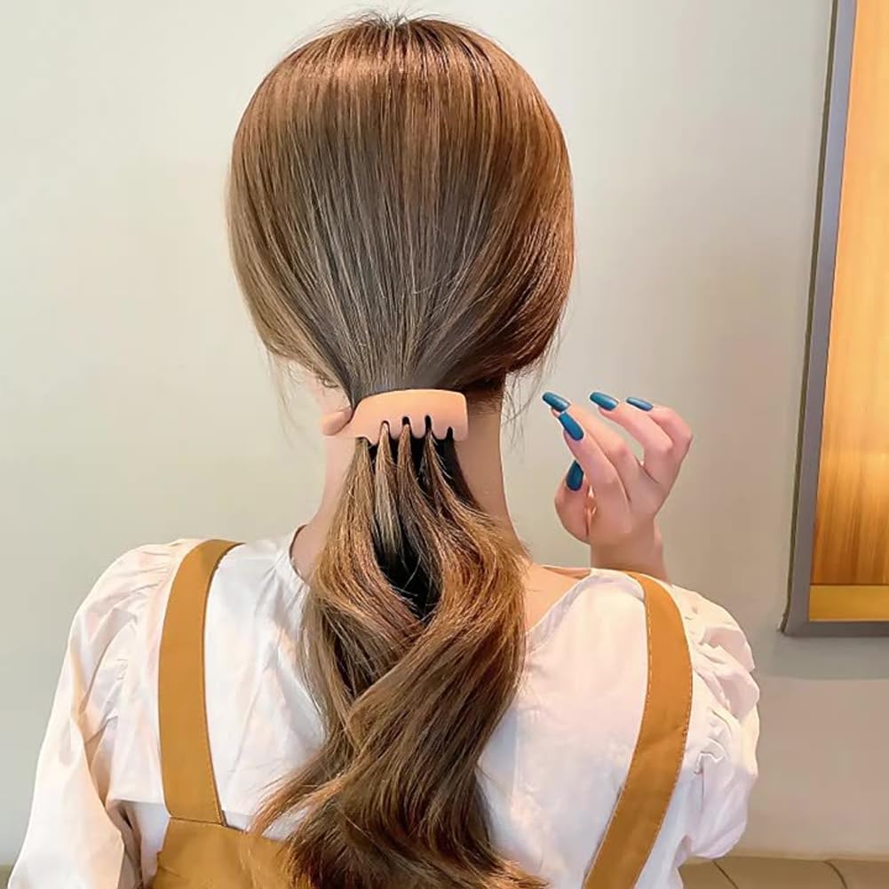 Matte Banana Hair Clips - 8 Pcs Strong Hold Ponytail Holders | French Barrettes for Fine Hair