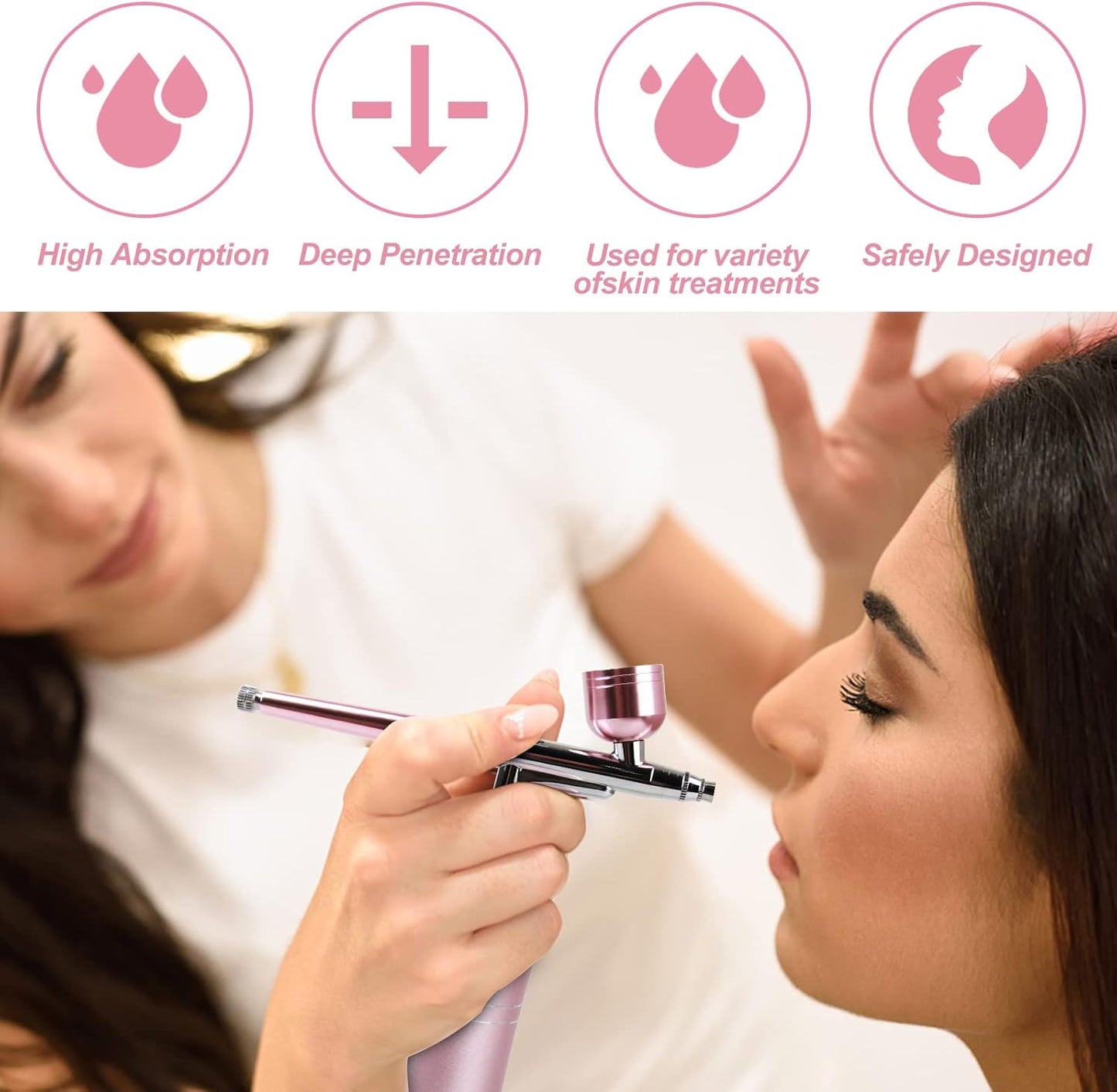 Rechargeable Cordless Airbrush Kit - Portable Wireless Compressor for Makeup, Nail Art & Cake Decorating