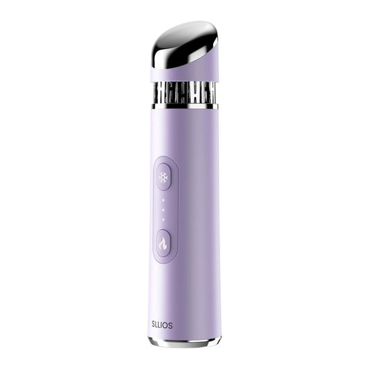 Depuffing Wand - 2-in-1 Cold & Heat Therapy for Eyes & Face | Reduce Puffiness & Dark Circles, 3 Temperature Levels, Gentle on Skin - Purple