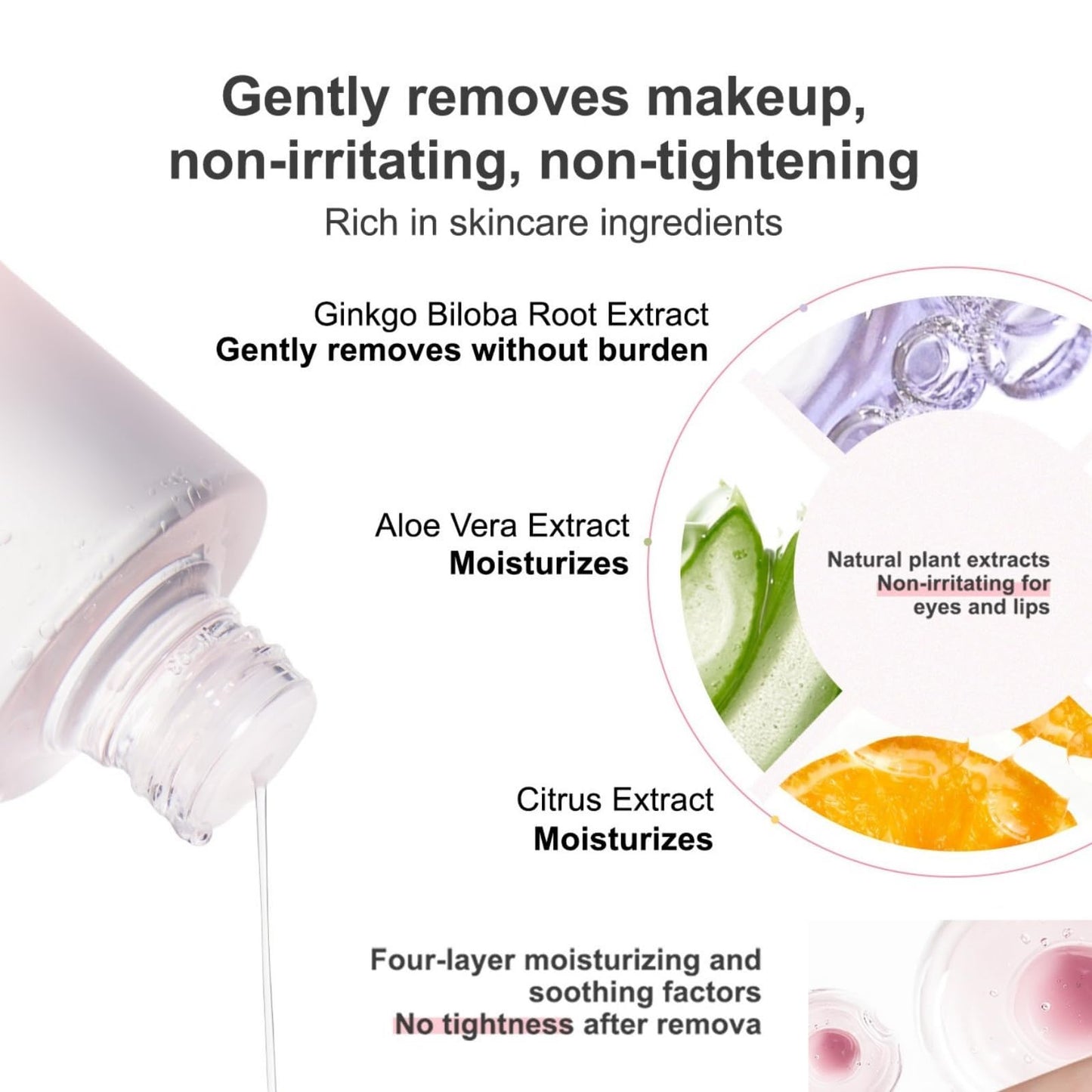 JUDYDOLL Eye & Lip Make Up Remover- Removal of Heavy Makeup,Gentle Cleanser Iron Mascara&Waterproof Makeup, Plant Formula with No Irritation, Fast, Safe&Easy, Sensitive Skin Friendly