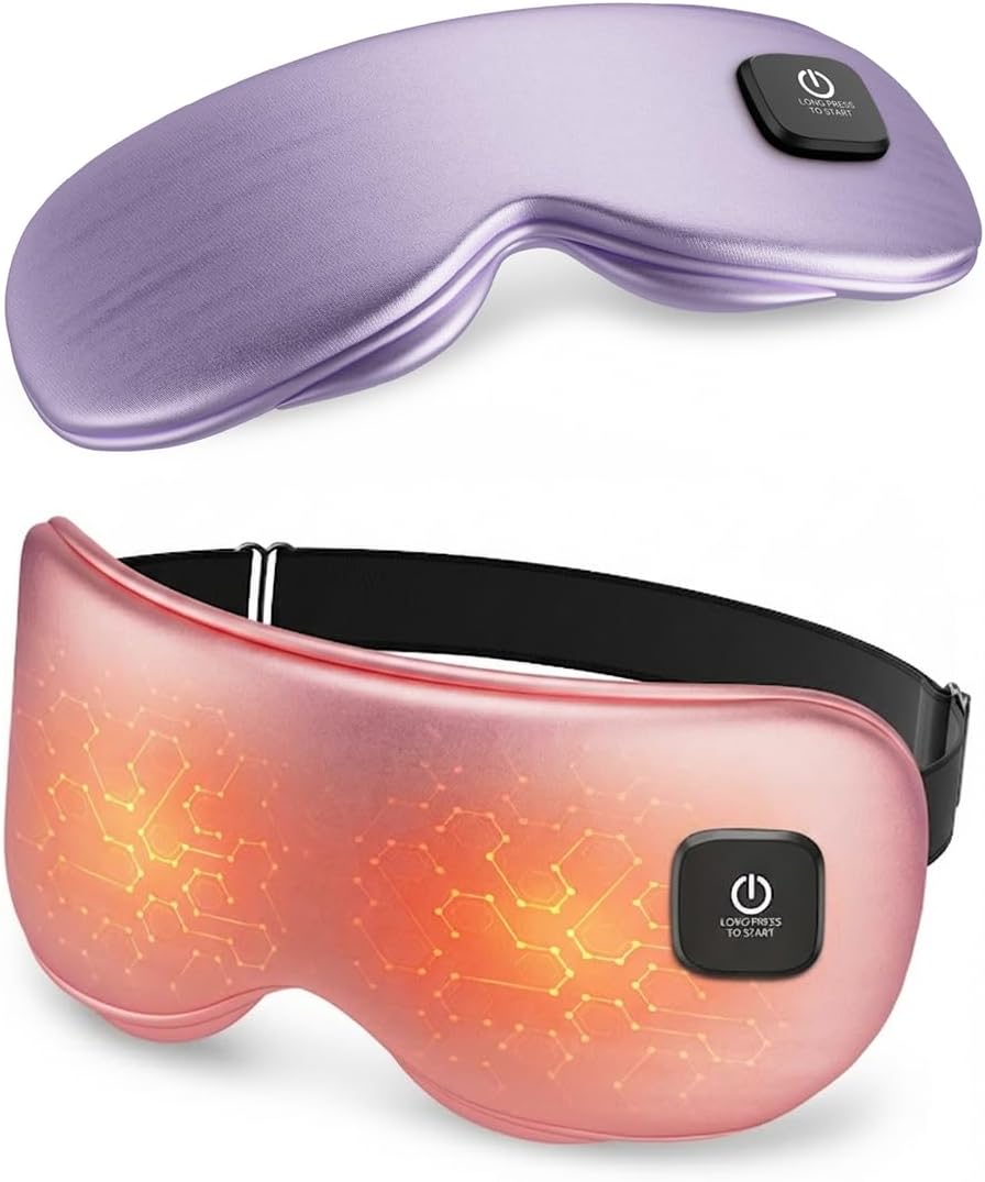 Heated Eye Mask - Cordless Eye Relief Mask for Dry Eyes & Improved Sleep | Washable Heating Pad for Travel