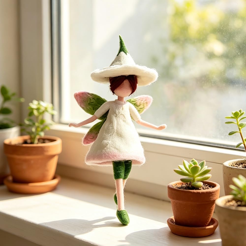 DIY Fairy Art Kit - Handmade Wool Sheep Felt Needle Felting for Holiday Ornaments | Family Decor & Wedding Gifts
