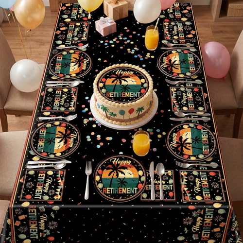 Vintage Retirement Party Supplies Set - 41Pcs Tableware for 20 Guests