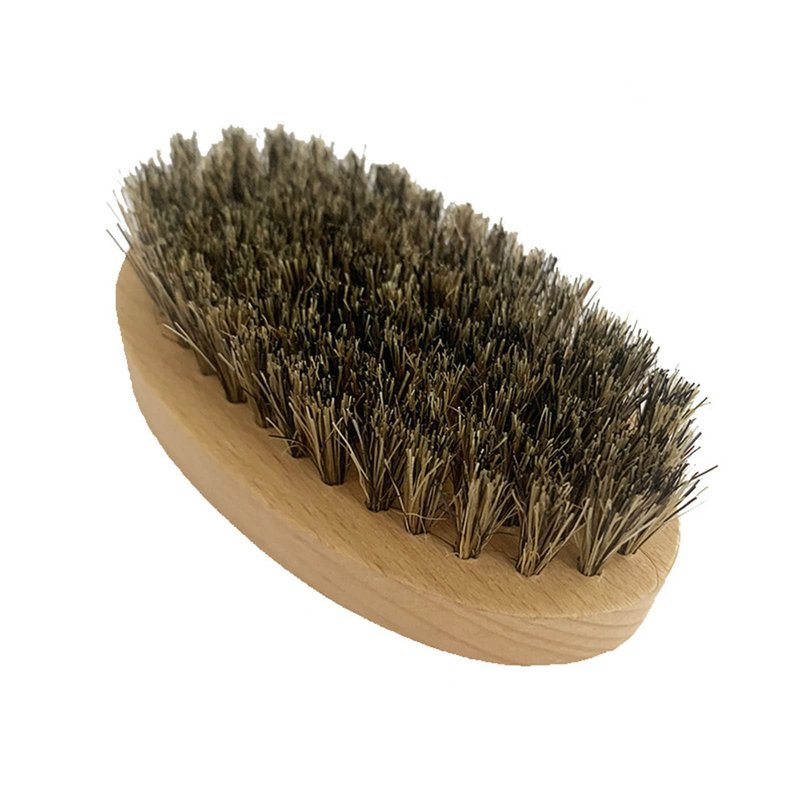 Beard Comb Oval Wood Handle Beard Grooming Brush Boar Bristle Brush Men Beard Grooming Tool For Grooming