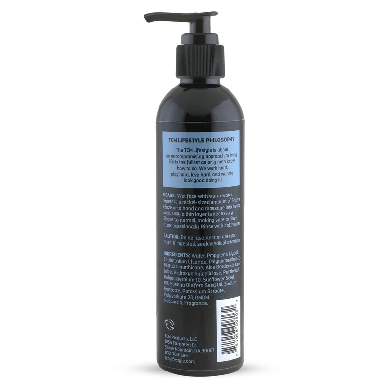 TCM 3N1 Men's Shave Glaze – Pre-Shave, Shaving Gel & Aftershave – Hydrating & Soothing Cruelty-Free Formula, for Comfort, Precision, and Easy Glide, 8 oz (Pack of 1)