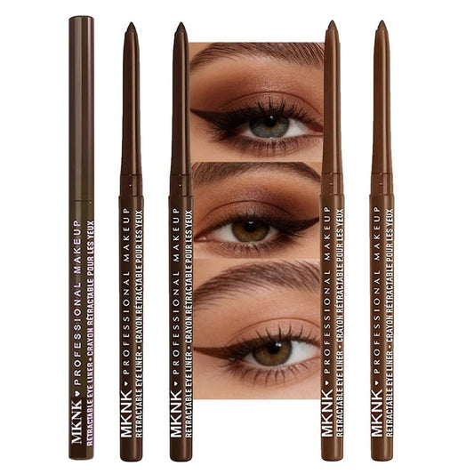Retractable Creamy Eyeliner & Eyeshadow Sticks - Ultra Pigmented Matte Finish | 4 Pcs in Black, White, Brown, Blue, Purple, Green, Gray