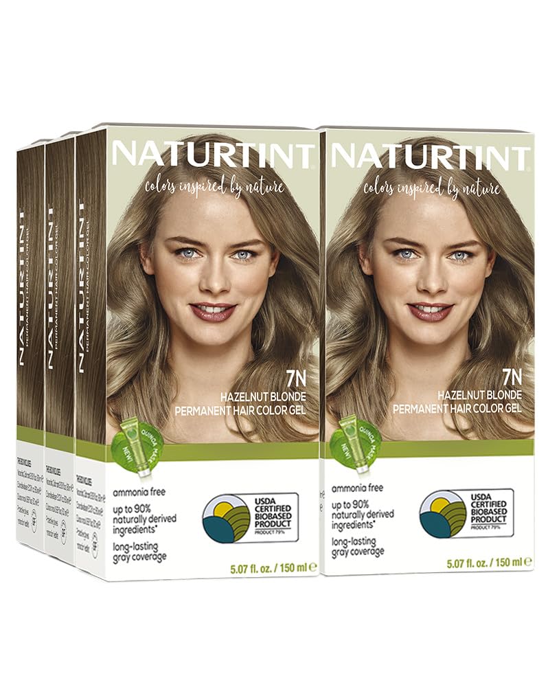 Naturtint 7N Hazelnut Blonde Permanent Hair Color | Ammonia-Free, Vegan, 100% Gray Coverage, Long-Lasting Results