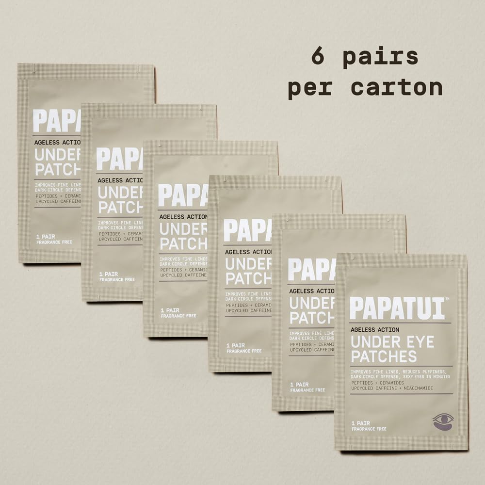 Fast-Acting Under Eye Patches for Men - Reduce Puffiness & Dark Circles | Niacinamide, Hyaluronic Acid, Caffeine | 6ct