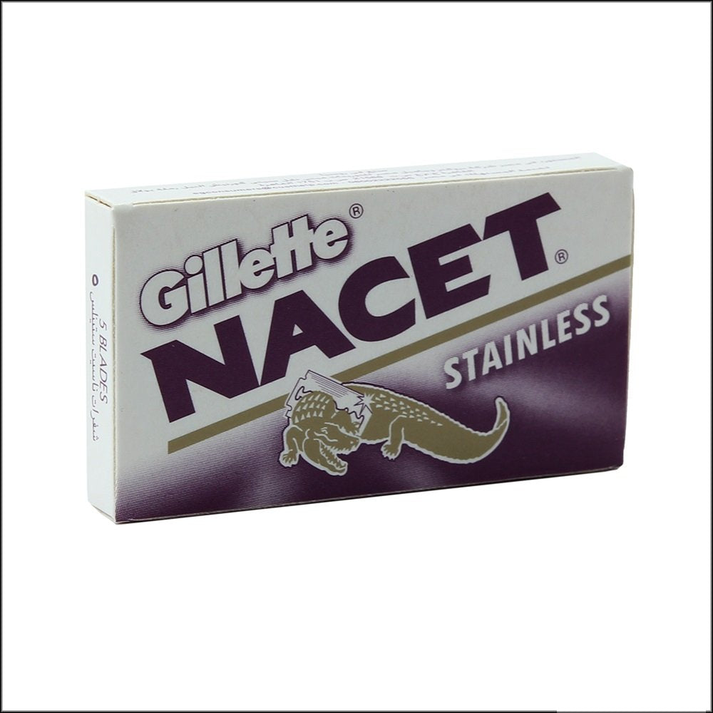 25 NACET STAINLESS Double Edge Razor Blades by 7 O'clock - Made in Russia