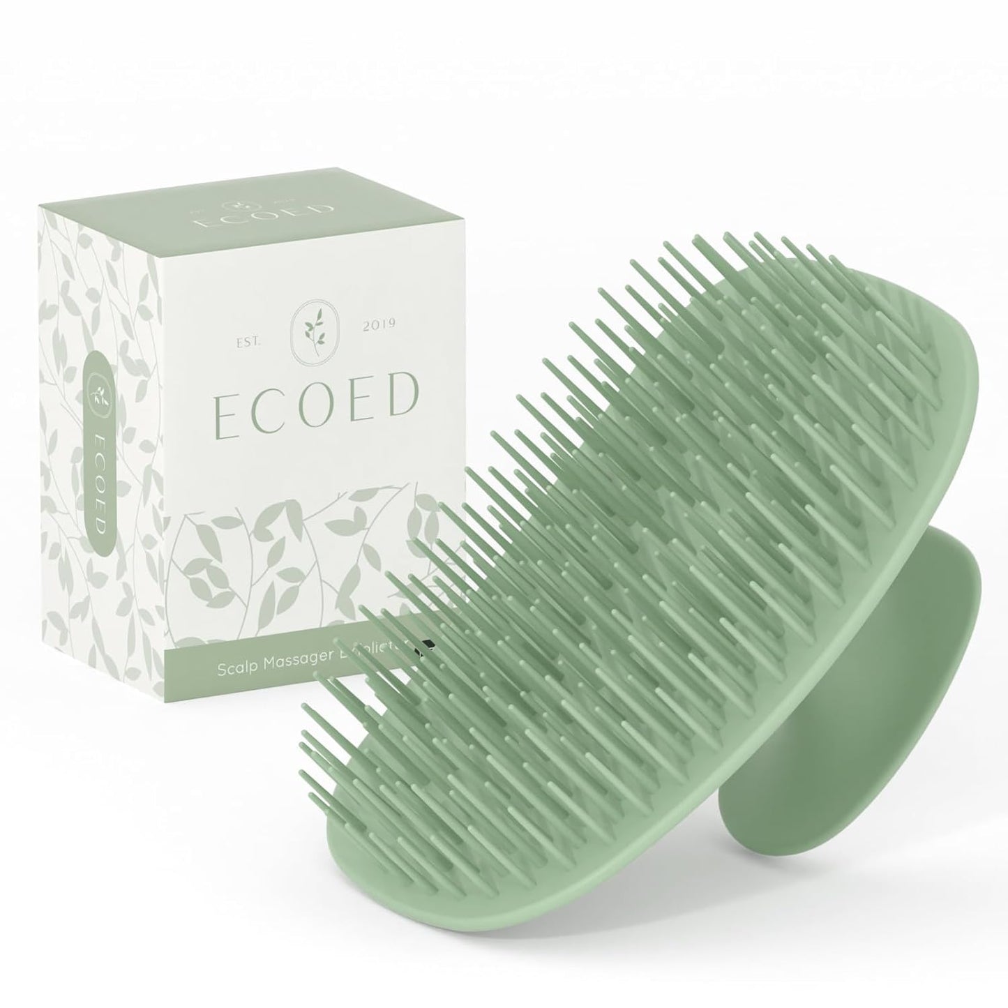 Ecoed Scalp Massager Shampoo Brush - Dandruff Removal Scalp Scrubber for Men & Women | Green, Wet & Dry Use