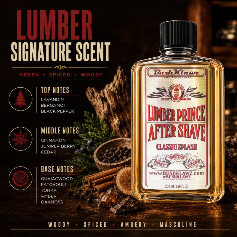 BushKlawz Lumber Aftershave Splash with Witch Hazel - 200ml