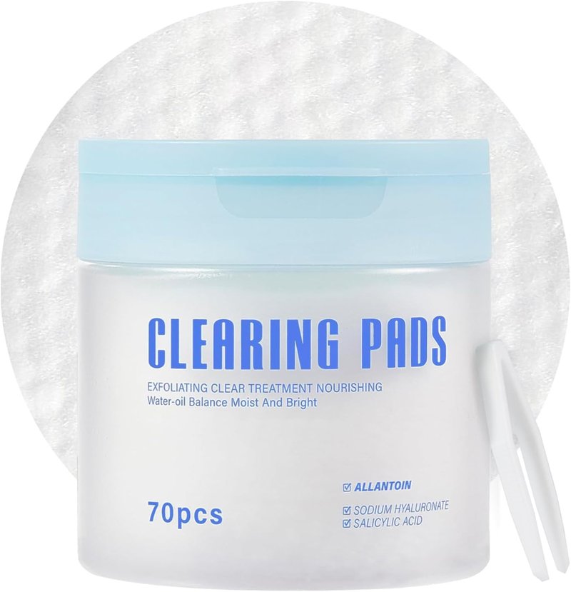 Salicylic Acid Toner Pads - Gentle Exfoliating Face Care | Dual Texture, Oil Control (70 Count)
