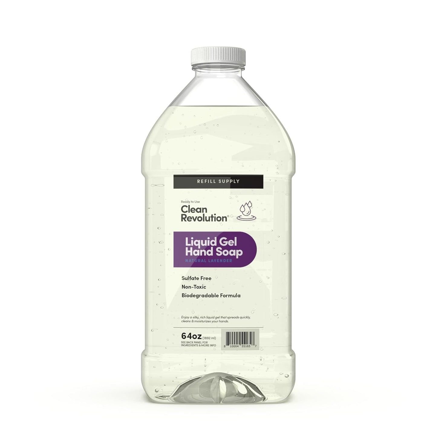 Liquid Gel Hand Soap - Natural Lavender Essential Oils | Silky Rich, Quick Lather, 128 Fl Oz