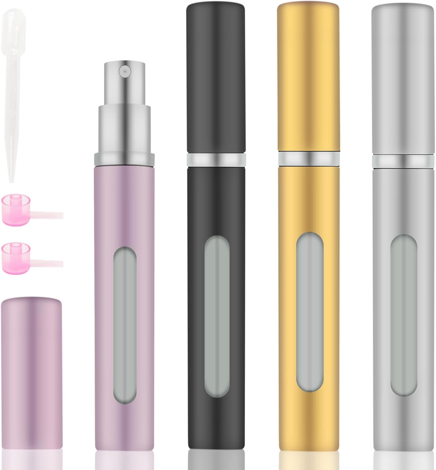Mini Perfume Travel Bottles - 4pcs Refillable Atomizer Set | 5ML Portable Spray for Travel & Outdoor Activities