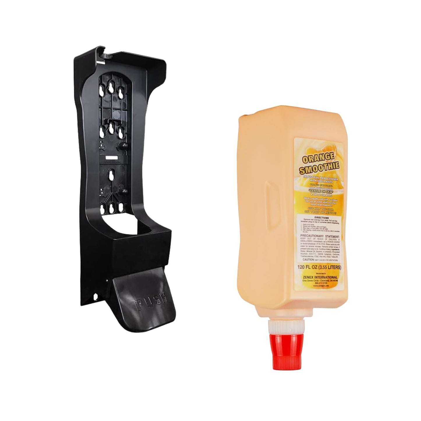 Orange Smoothie Hand Soap Bundle - 3.55L Industrial Cleaner & Wall-Mounted Dispenser | Moisturizing, Grease Removal