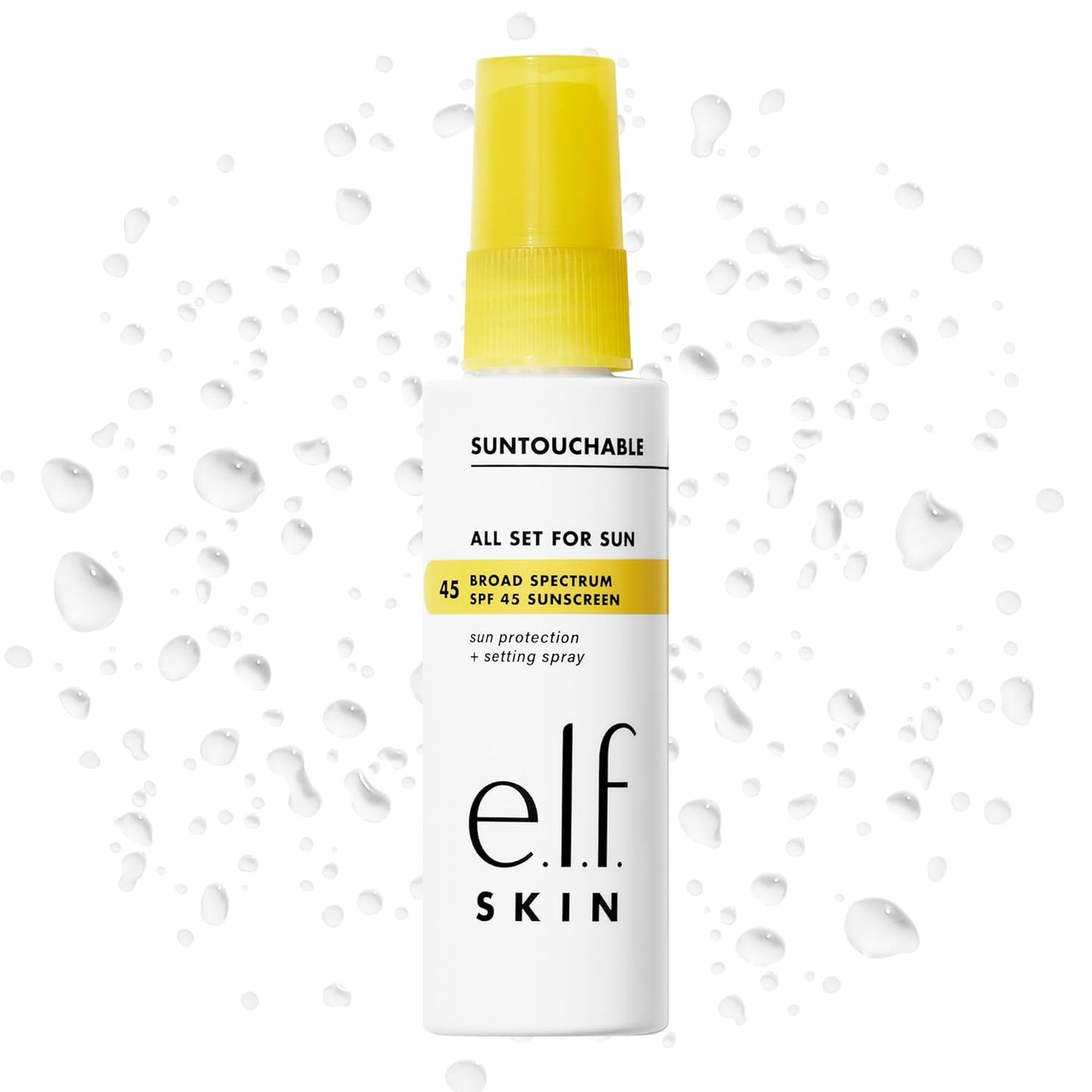 e.l.f. SKIN All Set For Sun SPF 45 Setting Spray - Clear Makeup Mist & Sunscreen, Vegan Face Protection