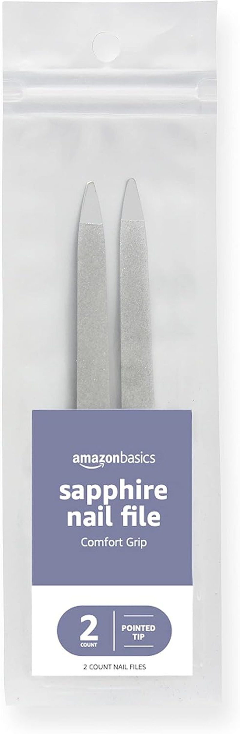 Double-Sided Sapphire Nail File - Comfort Grip Handle | 2-Pack for Easy Nail Shaping