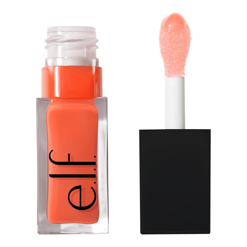 e.l.f. Glow Reviver Lip Oil - Nourishing Tinted Lip Oil with Jojoba Oil | High-Shine Finish, Coral Fixation