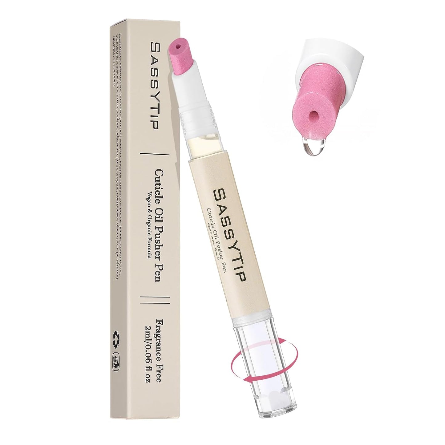 Cuticle Oil Pusher Pen - 2-in-1 Nail Care Tool with Jojoba & Almond Oils | Lavender, Perfect for At-Home or On-the-Go Manicures