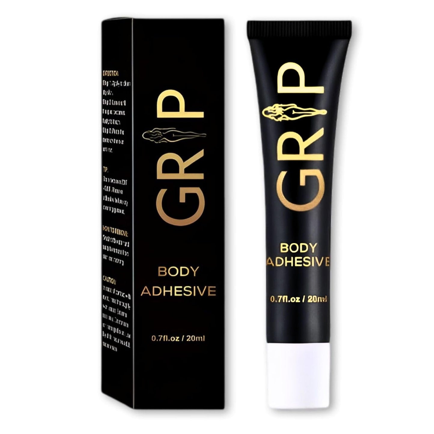 Grip Shapewear Body Adhesive Glue - Water Wash, Fabric-Safe Liquid Adhesive for Skin - Adhesives Bra Sweat Proof Glue, Stockings & Outfits - Fashion Fix for Women & Dancers - 20ml