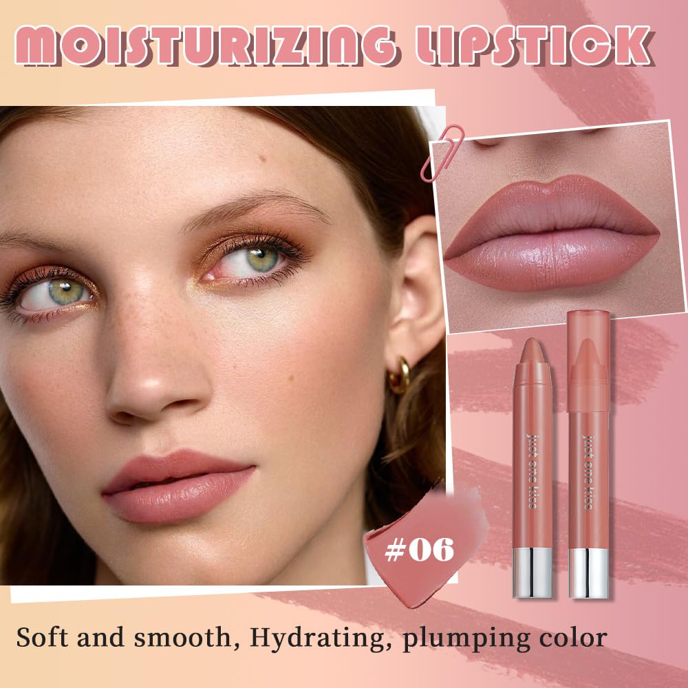 Hydrating Cream Lipstick - Maroon Lip Crayon for Women | Moisturizing, Smooth Application, Natural Finish, 06