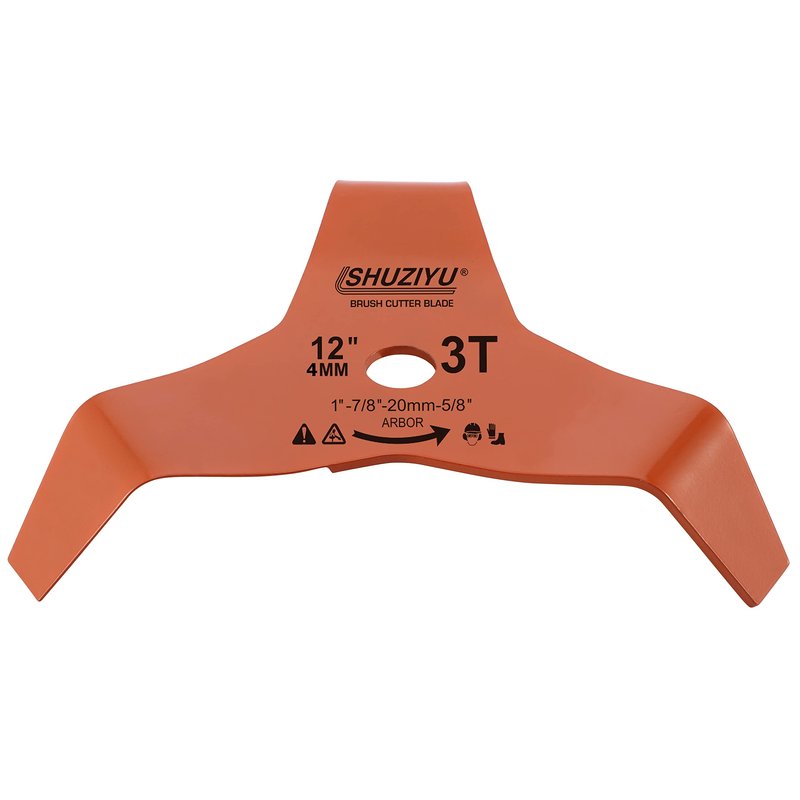 SHUZIYU, 12", Thickness 4MM-3T Bend, Arbor 1" with 7/8"-20-5/8" Washer, Weed Eater Blade, Heavy Duty Brush Cutter Blade, Steel Blade. Suitable for All Brand of Brush Cutter