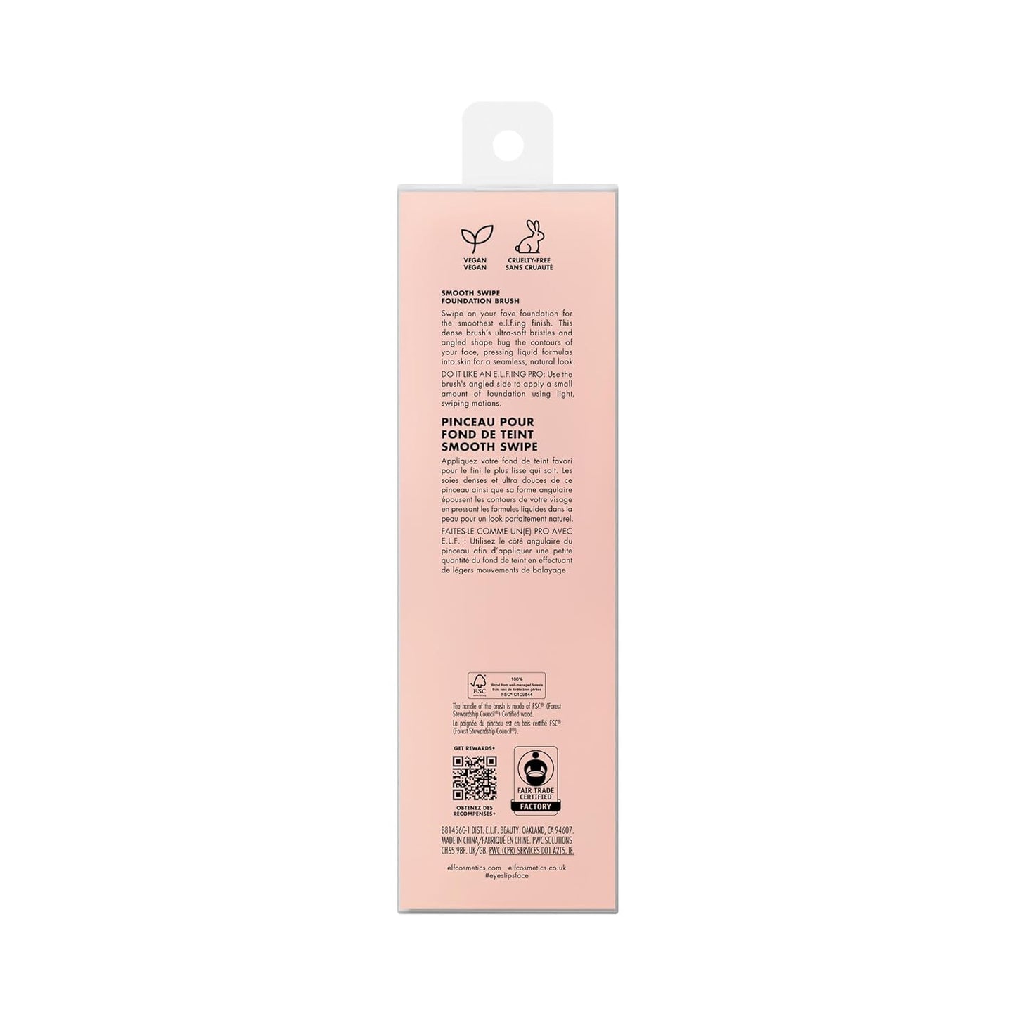 e.l.f. Smooth Swipe Foundation Brush - Natural Finish Makeup Brush for Liquid & Cream Formulas | Vegan & Cruelty-Free