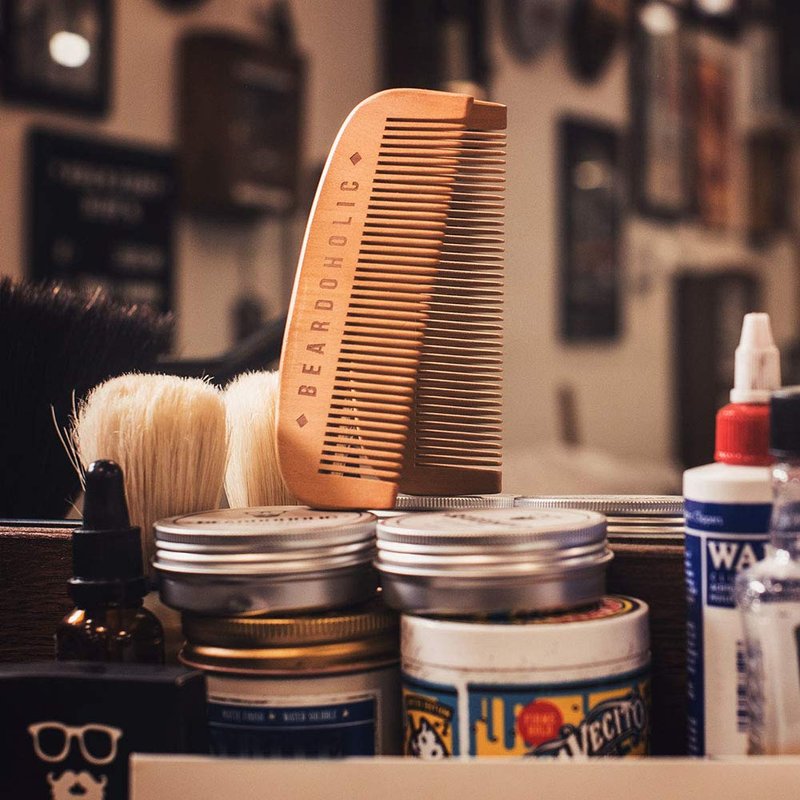 Beardoholic Beard Comb With a Gift Box – Wide Teeth – Anti-Static, Eliminates Tangles and Keeps Your Beard Neat and Tidy – 5.31 x 1.96 IN Handmade 100% Pearwood Design