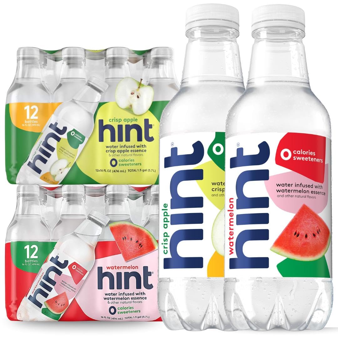 Hint Infused Bottled Water Variety Pack - Sugar-Free, Zero Calorie Natural Flavors | 16 Fl Oz (Pack of 12)