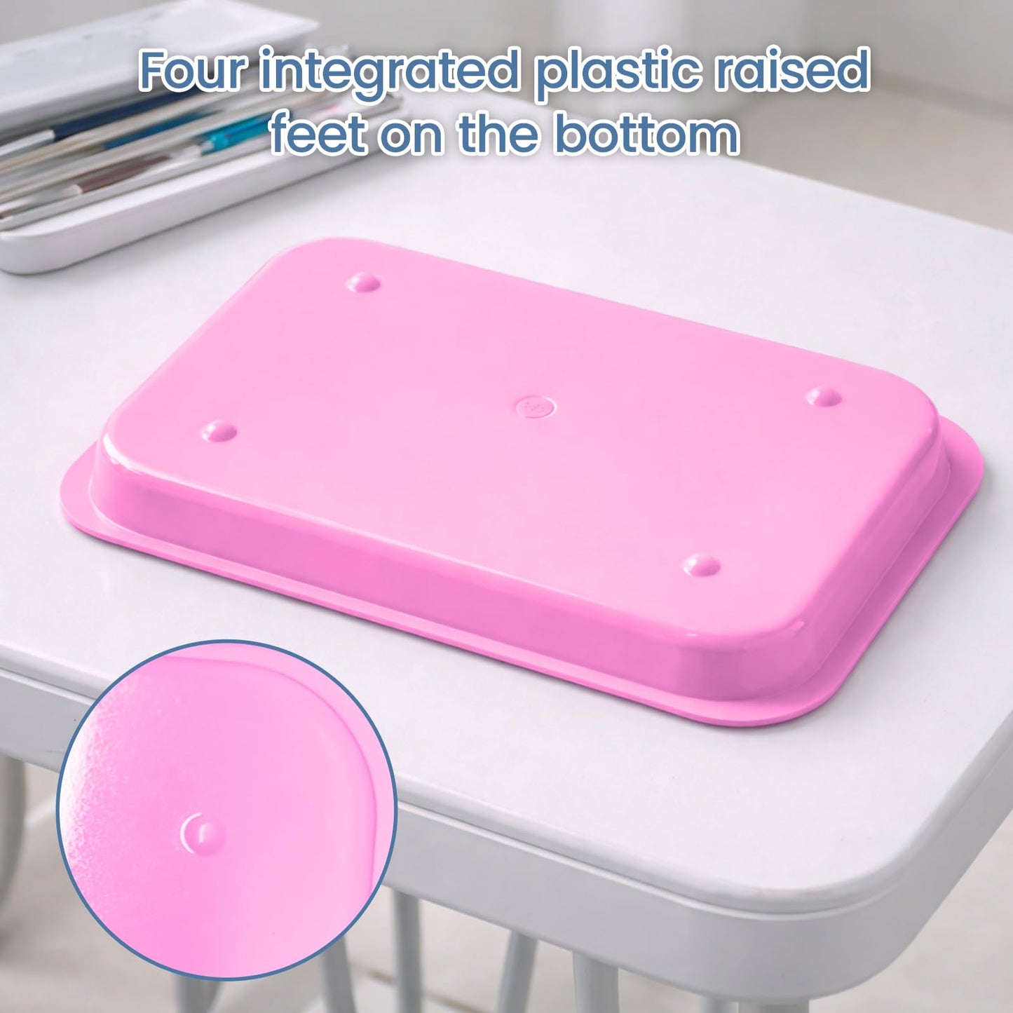 Dental Procedure Tray - Autoclavable Flat Instrument Organizer for Clinics, Labs, and Offices, Reusable, 13.4"L × 9.6" W × 2" (1, Pink)
