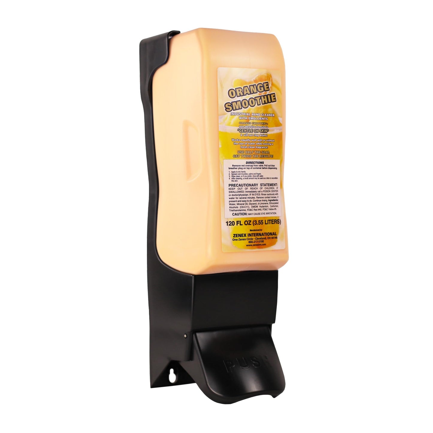 Zenex Orange Smoothie Hand Soap with Emollients - Industrial Hand Cleaner | Citrus Scent | Remove Stubborn Grease & Grime | Moisturizing Non-Abrasive Formula is Gentle On Skin | 3.55 L (1-Pack)